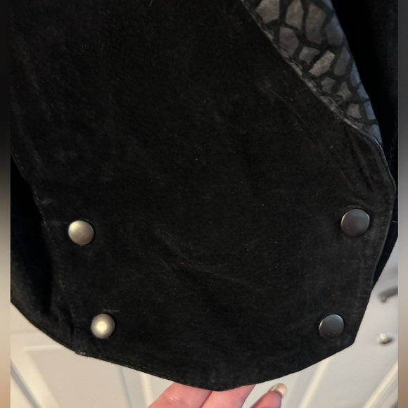 VTG 80s Leather Collared Moto Jacket Animal Print Unique Stranger Things Funky - Picture 4 of 14